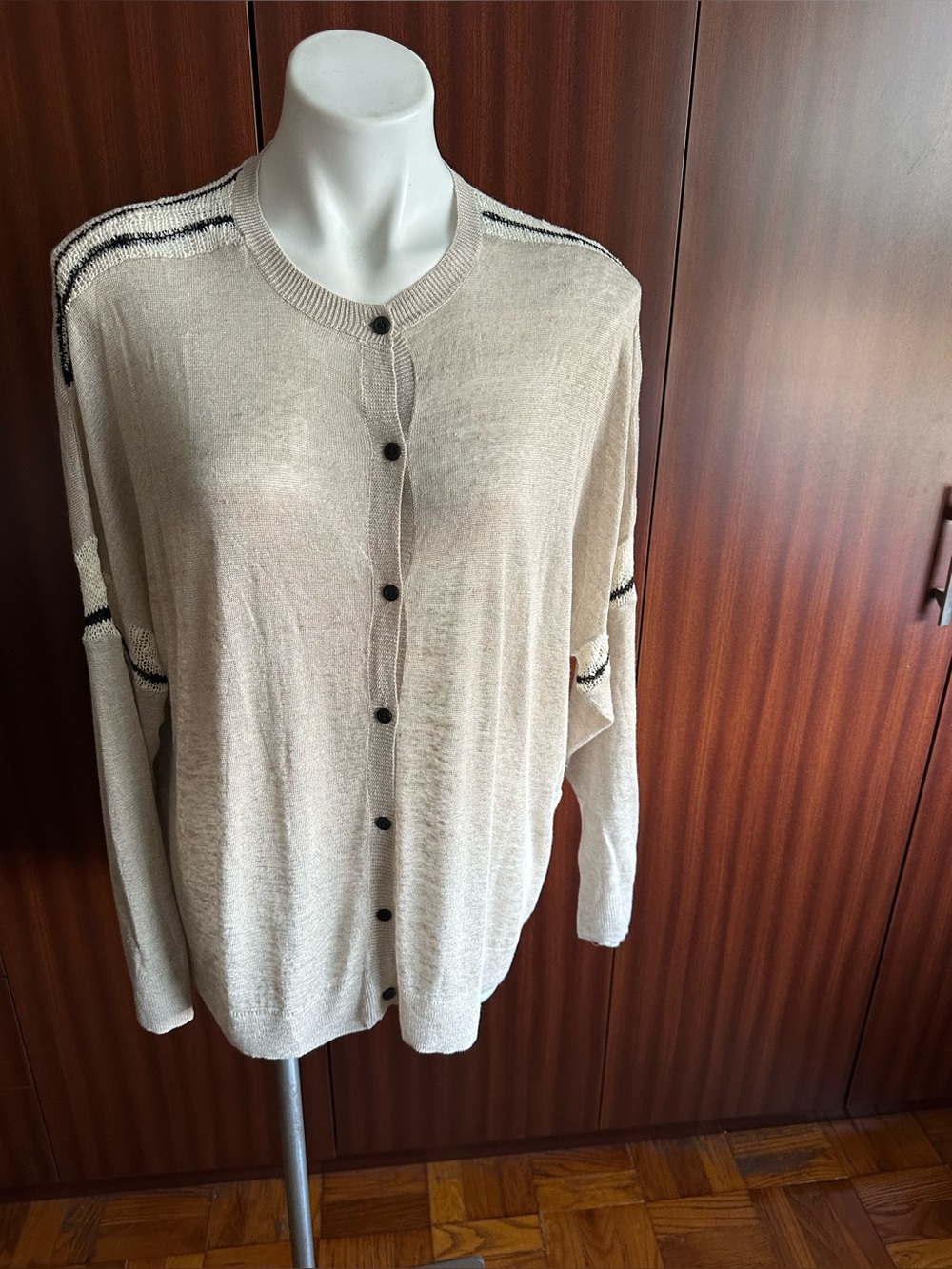 Vintage By Malene Birger cardigan with Knitted    elements s S(fit M/L)62% Linen